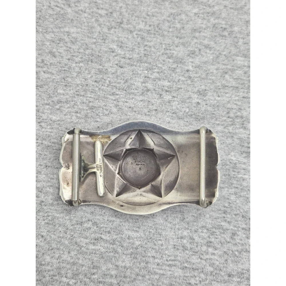 Rare Vintage Keyston Sterling Silver 14k Gold Horse Western Belt Buckle Heavy